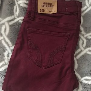 Burgundy/Maroon Hollister Skinny Jeans